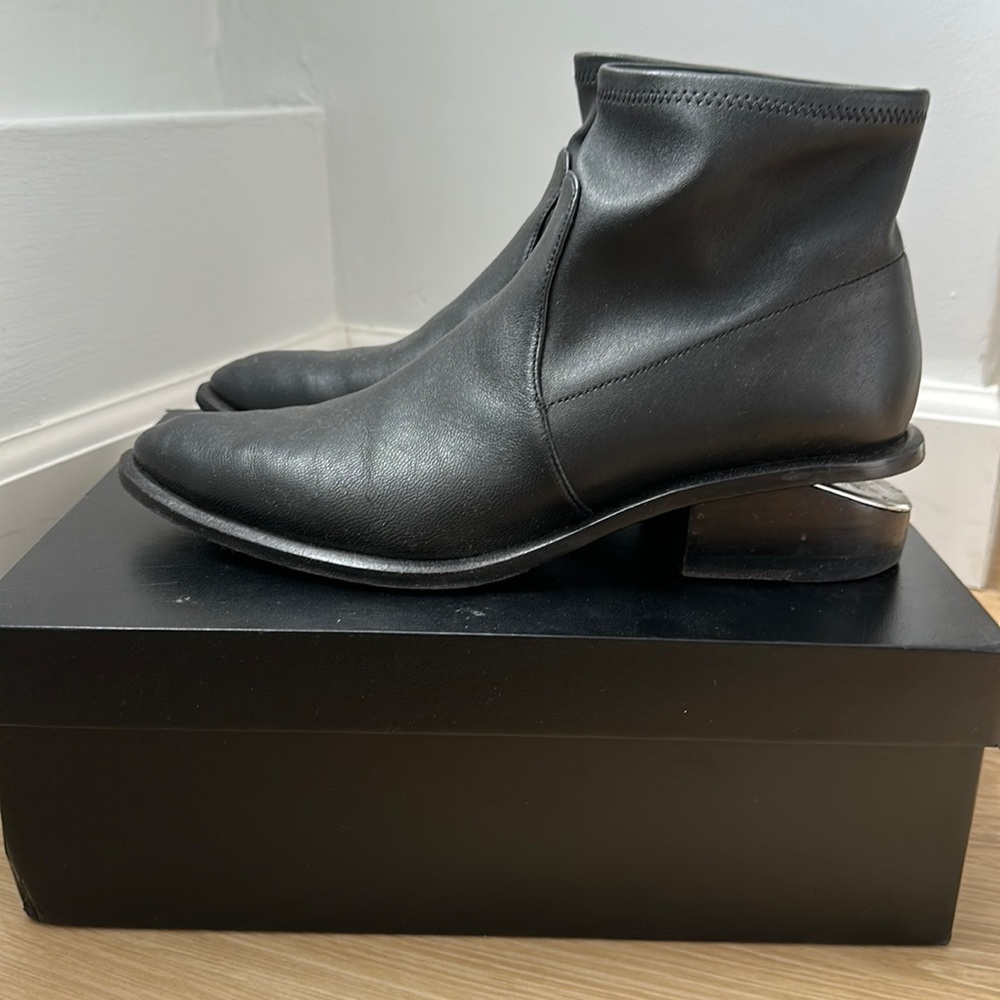 Alexander Wang Kori Rhodium & Stretch-Leather Sock Boots